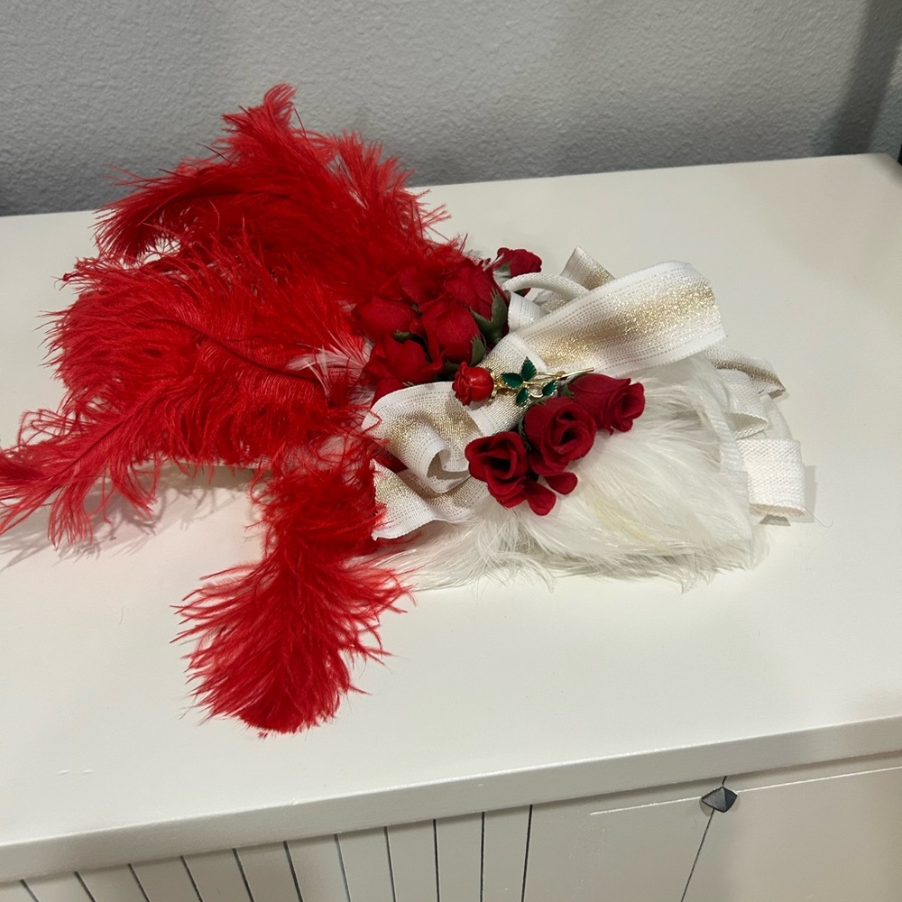 DERBY OUTFIT! Red Floral Strapless two piece - Picture 6 of 8
